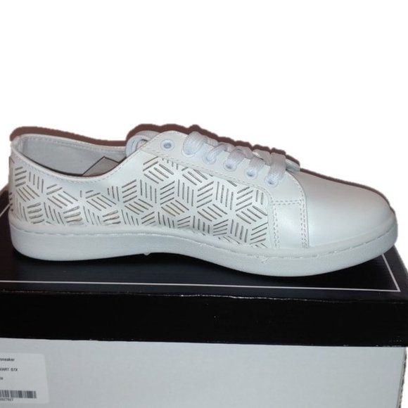 White Laser Cut Sneakers SZ 7 NIB - Picture 1 of 11